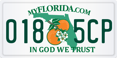 FL license plate 0185CP