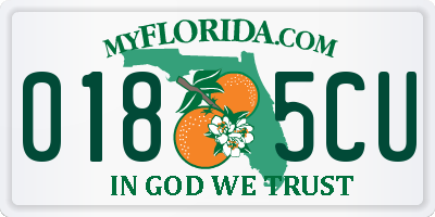 FL license plate 0185CU