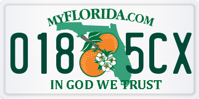 FL license plate 0185CX