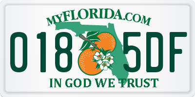 FL license plate 0185DF