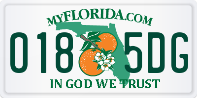 FL license plate 0185DG