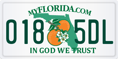 FL license plate 0185DL