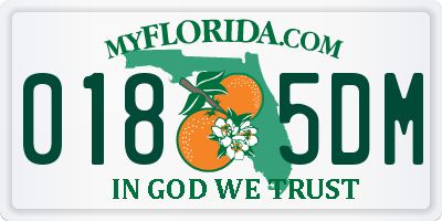 FL license plate 0185DM