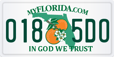 FL license plate 0185DO