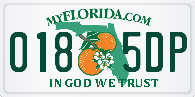 FL license plate 0185DP