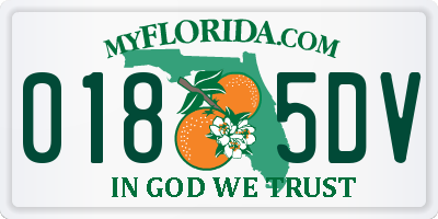 FL license plate 0185DV