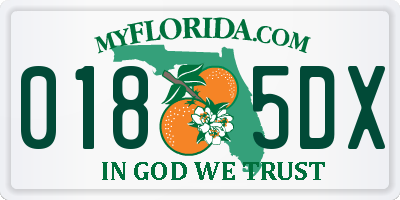 FL license plate 0185DX