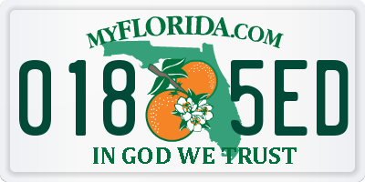 FL license plate 0185ED