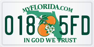 FL license plate 0185FD