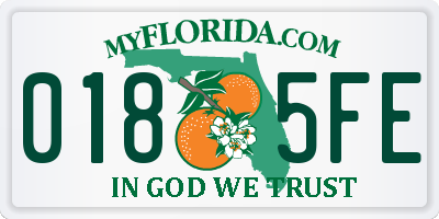 FL license plate 0185FE