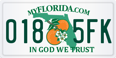FL license plate 0185FK