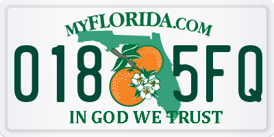 FL license plate 0185FQ