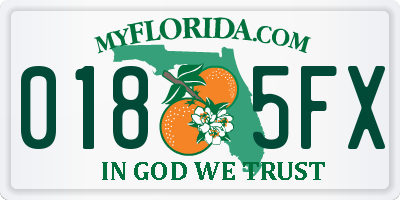 FL license plate 0185FX