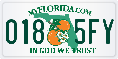 FL license plate 0185FY