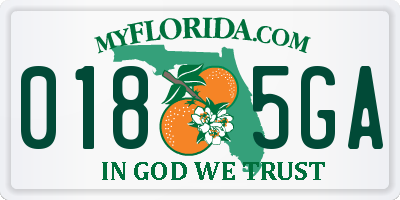 FL license plate 0185GA