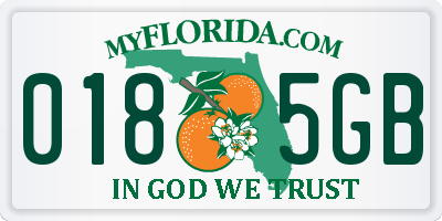 FL license plate 0185GB