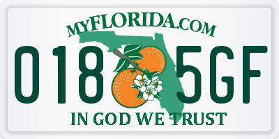 FL license plate 0185GF