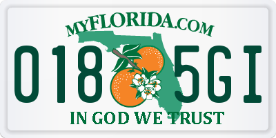 FL license plate 0185GI