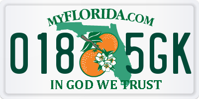 FL license plate 0185GK