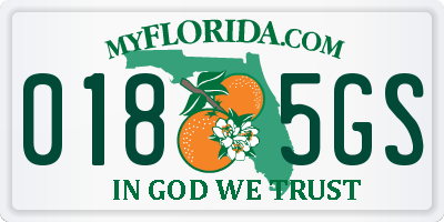 FL license plate 0185GS