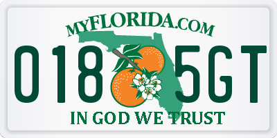 FL license plate 0185GT