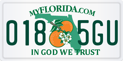 FL license plate 0185GU