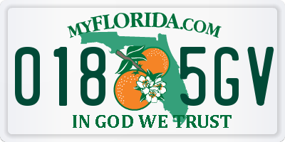 FL license plate 0185GV