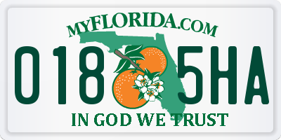 FL license plate 0185HA