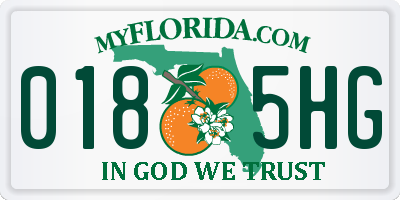 FL license plate 0185HG