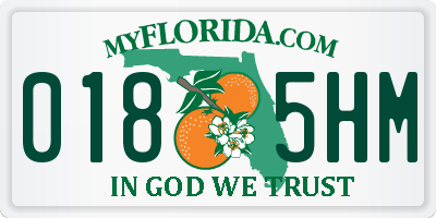 FL license plate 0185HM