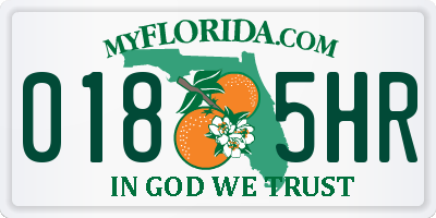 FL license plate 0185HR