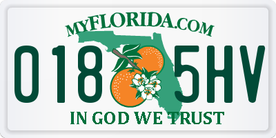FL license plate 0185HV