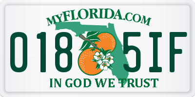FL license plate 0185IF