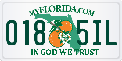 FL license plate 0185IL