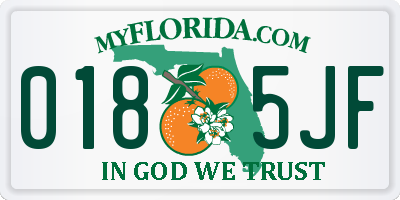 FL license plate 0185JF