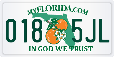 FL license plate 0185JL