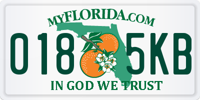FL license plate 0185KB