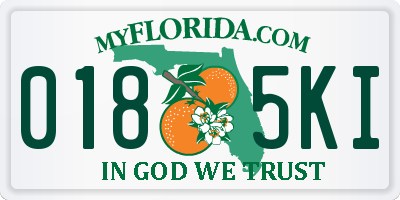 FL license plate 0185KI