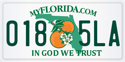FL license plate 0185LA