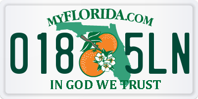 FL license plate 0185LN