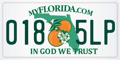 FL license plate 0185LP