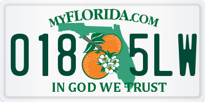 FL license plate 0185LW