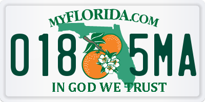 FL license plate 0185MA