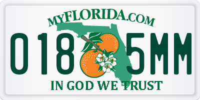 FL license plate 0185MM