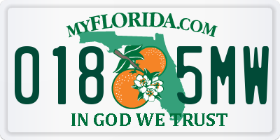 FL license plate 0185MW