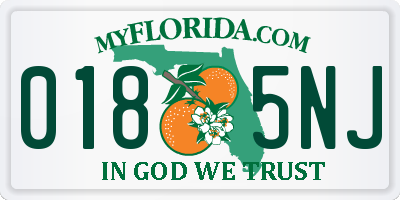 FL license plate 0185NJ