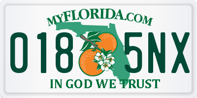 FL license plate 0185NX