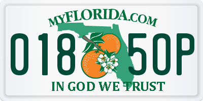 FL license plate 0185OP