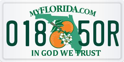 FL license plate 0185OR