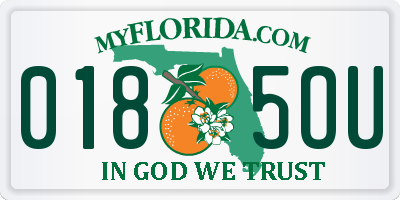 FL license plate 0185OU